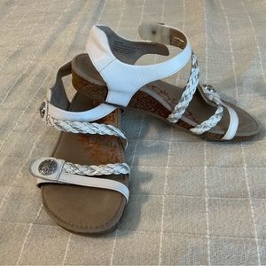 Aetrex Jillian Braided Strap Sandals White Leather